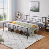 13 inch King Size Metal Bed Frame with Headboard and Footboard Platform