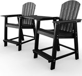 Balcony Chair, Tall Adirondack Chair Set of 2 with Connecting Tray,