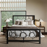 Twin Size Metal Platform Bed Frame with Modern and Vintage