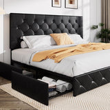 Upholstered King Size Platform Bed Frame