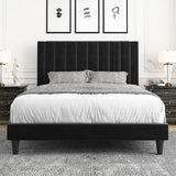 Platform Bed Frame/Velvet Upholstered Bed Frame