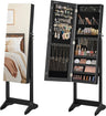 Jewelry Cabinet Armoire, Freestanding Lockable Storage Organizer Unit