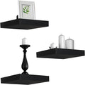 Square Floating Shelf for Wall - 3 Small Shelves with Invisible Mounting Brackets
