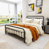 Queen Bed Frame with Headboard and Footboard Metal Bed Frame Vintage Sturdy Mattress Foundation