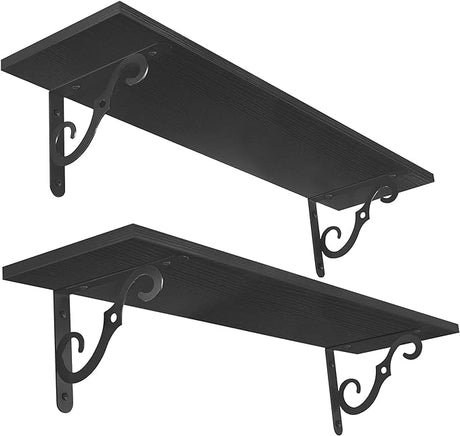 31.5 Inch Long Wall Shelves, Large Wall Mounted Shelves for Storage Set of 2