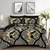 Grey Comforter Set Queen Size, 7 Pieces Bohemian Damask Comforter Set