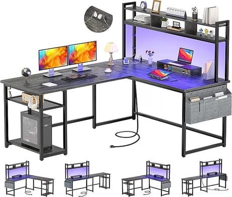 Reversible L-Shaped Corner Computer Desks