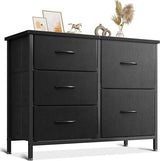 Dresser for Bedroom Dresser TV Stand with 5 Storage Drawers, Small Fabric Dresser Chest