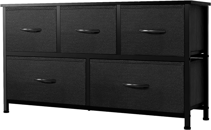 Wide Dresser Storage Tower with Sturdy Steel Frame