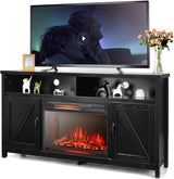 Electric  TV Stand, for TVs up to 65 Inches, with 25 Inch 1350W Reccessed Faux Fireplace