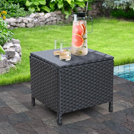 Goognice Outdoor PE Wicker Side Table