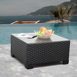 Patio Furniture Wicker Coffee Table Outdoor Garden Square Side Table