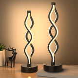 Infinity Spiral LED Table Lamp Black, Dimmable Metallic Beside Lamp