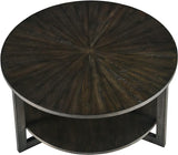 Round Coffee Table with Storage, Farmhouse Coffee Table for Living Room