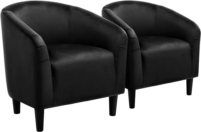 Accent Chair, Comfy Barrel Chair for Living Room, Modern Velvet Fabric Club Chair