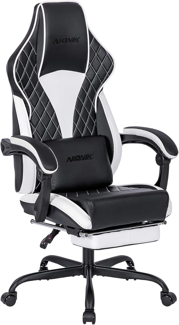 Gaming Chair with Footrest, Ergonomic Computer Gaming Chair, Massage Lumbar Chairs
