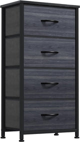 Storage Tower with 4 Drawers - Fabric Dresser, Organizer Unit for Bedroom, Living Room