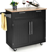 Kitchen Island Cart Rolling Storage Trolley Cart Farmhouse Islands Home Coffee Bar