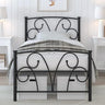 Twin Bed Frame with Headboard, Metal Platform Bed Frame with 12 Inch Storage Space