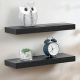 Floating Shelves Wall Mounted Set of 2 - Handcrafted European Pine Natural Rustic