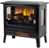 Infrared Freestanding Electric Fireplace Stove Heater in Deep Red