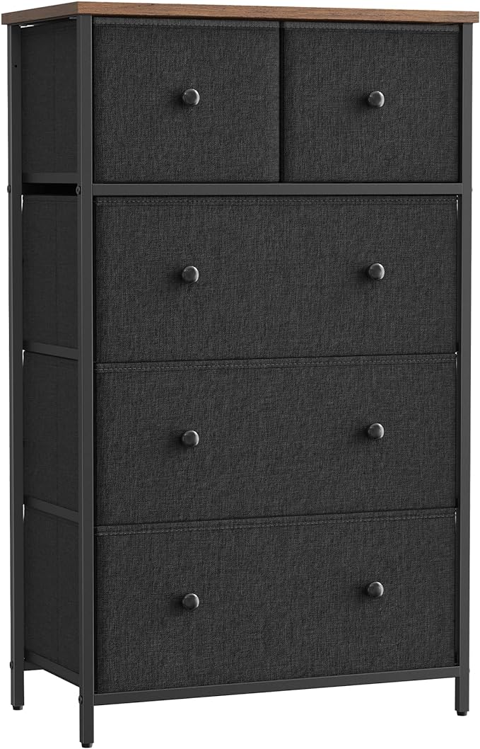 Storage Tower with 5 Fabric Drawers