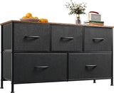 Dresser for Bedroom with 5 Drawers, Wide Chest of Drawers, Fabric Dresser