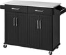 Kitchen Island Cart with Stainless Steel Countertop, 50.5" Width Kitchen