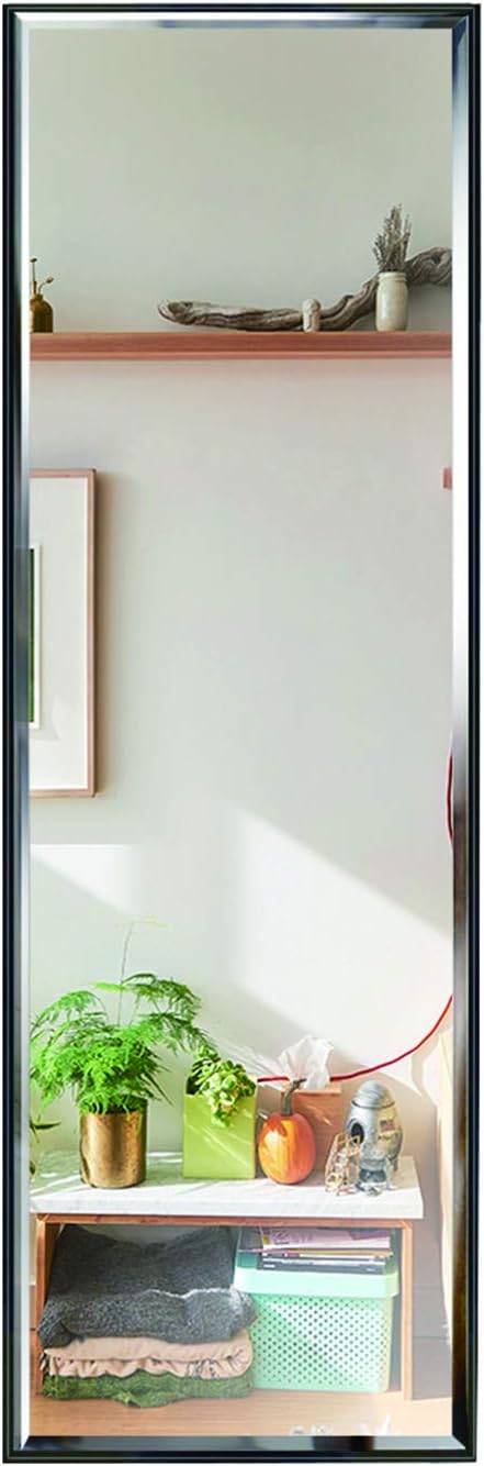 14x48 Inch Full Length Mirror Wall Mounted or Over The Door Hanging