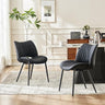 Modern Dining Chairs Set of 2 Armless Hollow Mid Back Minimalist