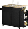 Kitchen Island with Storage, Rolling Kitchen Island on Wheels with Drop Leaf