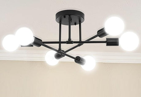 Modern Sputnik Chandelier, 6-Light Ceiling Light