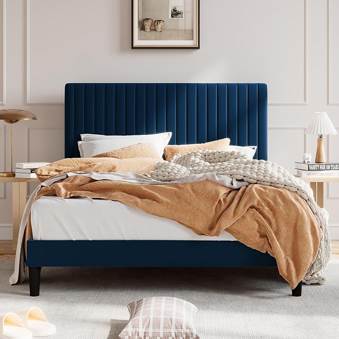 Queen Upholstered Platform Bed Frame