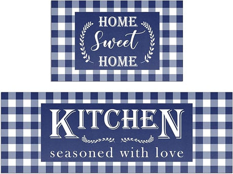 Christmas Buffalo Kitchen Mat Set of 2 Non Slip Thick Kitchen