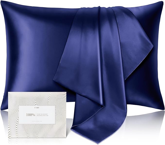 100% Pure Mulberry Silk Pillowcase for Hair and Skin - Allergen Resistant Dual Sides