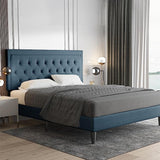 Queen Size Button Tufted Platform Bed Frame