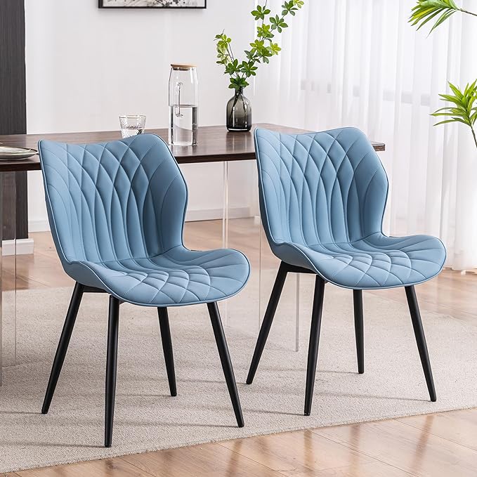 Dining Chairs Set of 2, Upholstered Faux Leather Kitchen & Dining Room Chairs