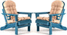 Folding Adirondack Chairs Set of 2 with Cushion with Cup Holde