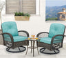 3 Pieces Outdoor Swivel Rocker Patio Chairs