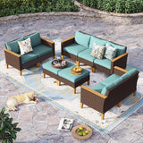 Oversized Patio Furniture Set with Fire Pit Table