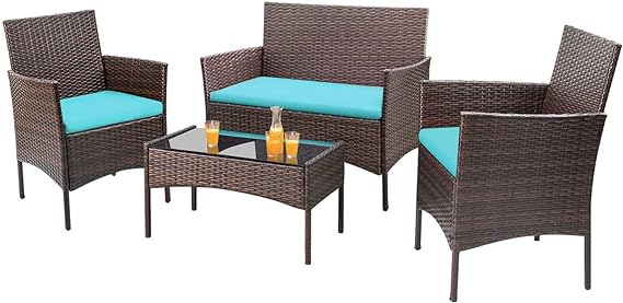 Outdoor Indoor Use Backyard Porch Garden Poolside Balcony Sets Clearance Brown