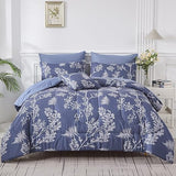 7 Piece Bed in a Bag Queen Comforter Set Botanical Floral Bedding Set