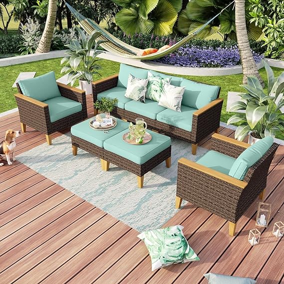 Wicker Patio Furniture Set, 2 x Single Chair