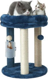 4in1 Small Cat Tree,Scratching Post with Tower Soft Cat Bed