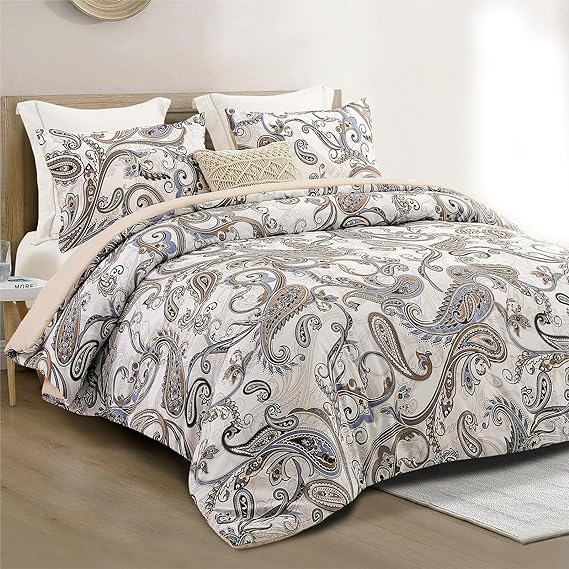 3-Piece Queen Comforter Set, Soft Reversible Full Size Bedding Comforter Sets