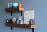 Reclaimed Wood Shelves Floating Or with Brackets, Amish Handcrafted in Lancaster County