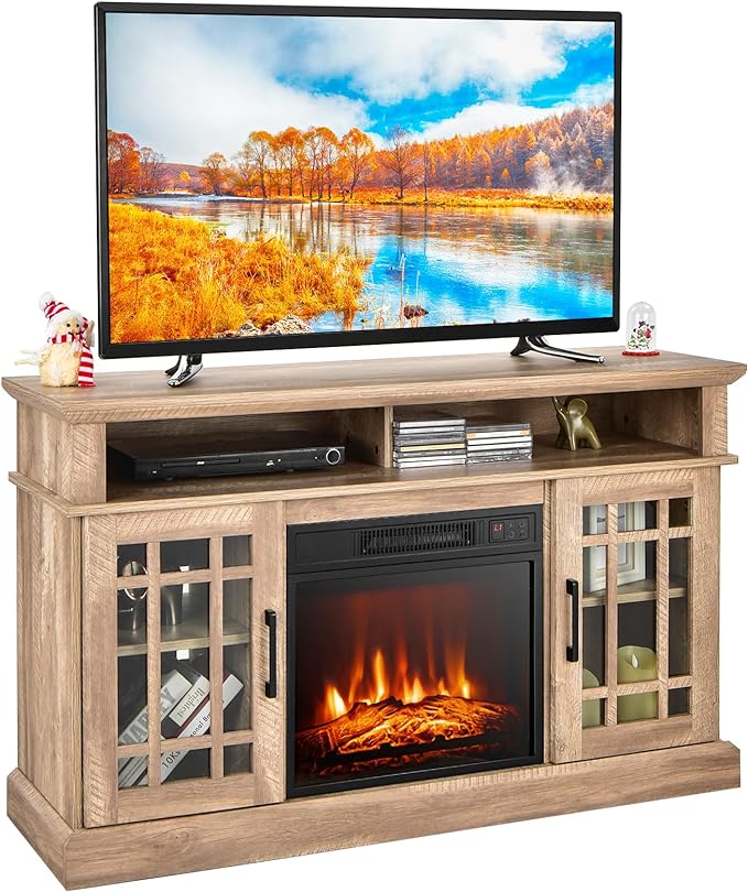 Electric Fireplace TV Stand for TVs Up to 50 Inch