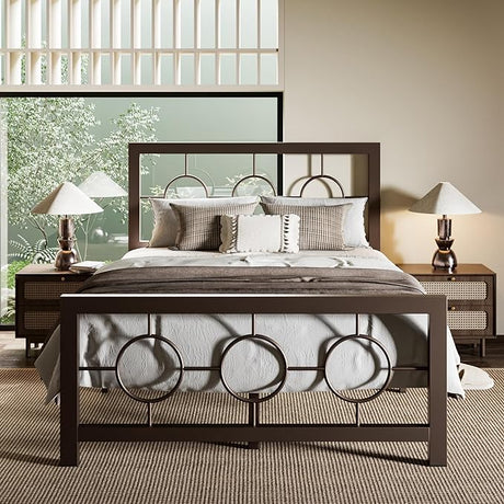 Twin Size Metal Platform Bed Frame with Modern