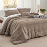 Navy Blue Queen Comforter Set - 4 Pieces Pinch Pleat Bed Set