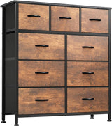 Dresser with 9 Drawers - Fabric Storage Tower, Organizer Unit for Living Room, Hallway